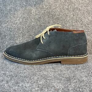 Kenneth Cole Reaction Mens 12 Desert Sun Navy Blue Chukka Suede Leather Boots